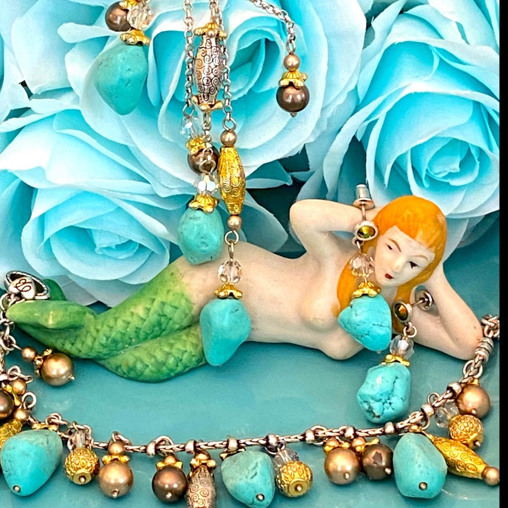 Brighton PERSIANA Turquoise Gold Silver Crystals Necklace Bracelet Earrings - Picture 17 of 17